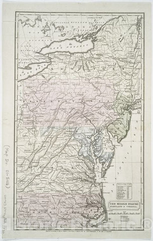 Historic Map - 1830 Middle States : Maryland & Virginia. - Vintage Wall Art