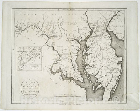Historic Map - 1796 Delaware, The States Of Maryland And Delaware, From The Latest Surveys, 1795 - Vintage Wall Art