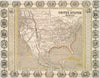 Historic Map - 1846 Mexico, Map Of The United States And Mexico : Including Oregon, Texas And The Californias. - Vintage Wall Art