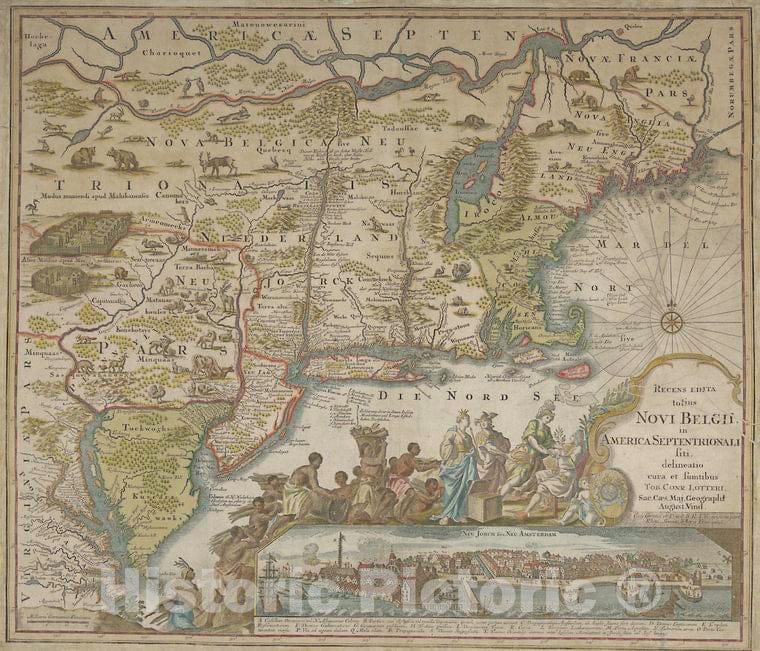 Historic Map - 1778 New York (N.Y.), Recens Edita Totius Novi Belgii In America Septentrionali Siti - Vintage Wall Art
