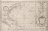 Historic 1757 Map - Carte Reduite De L'Ocean Occidental. - North Atlantic Ocean - Vintage Wall Art