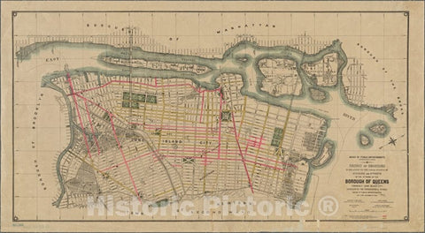 Historic 1900 Map - [Long Island City, Queens] Record Of Searches In Relation To Theof New York City And State - Queens - Vintage Wall Art