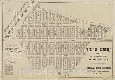 Historic 1905 Map - Map Of Rosedale Square, Rosedale, Fourth Ward, Borough Of Queens, City Of New York.Of New York City And State - Queens - Vintage Wall Art