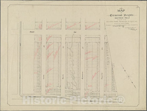 Historic Map - 1906 Queens, New York (N.Y.), Map Of Terminal Heights, Section No. 2, Situated In The Second Ward, Borough Of Queens, City Of New York. - Vintage Wall Art