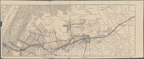 Historic 1910 Map - [Map Of Broadway-Flushing Development. Map Of Routes From Manhattan To Broadway-Flushing On Verso].Of New York City And State - Queens - Vintage Wall Art