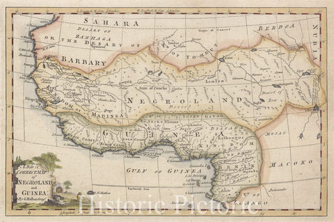 Historic 1700 Map - A New & Correct Map Of Negroland And Guinea - Africa, West - Vintage Wall Art