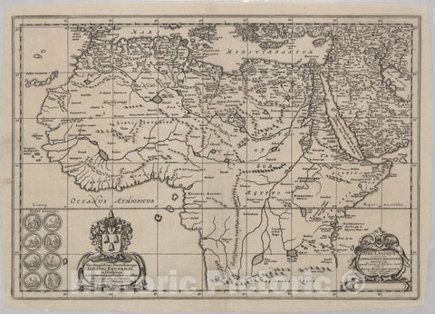 Historic 1600 Map - Africa Antiqua, Et Quarundam Europa, Asiaque Adiacentium Regionu - Africa - Maps - Early Works To 1800 - Vintage Wall Art