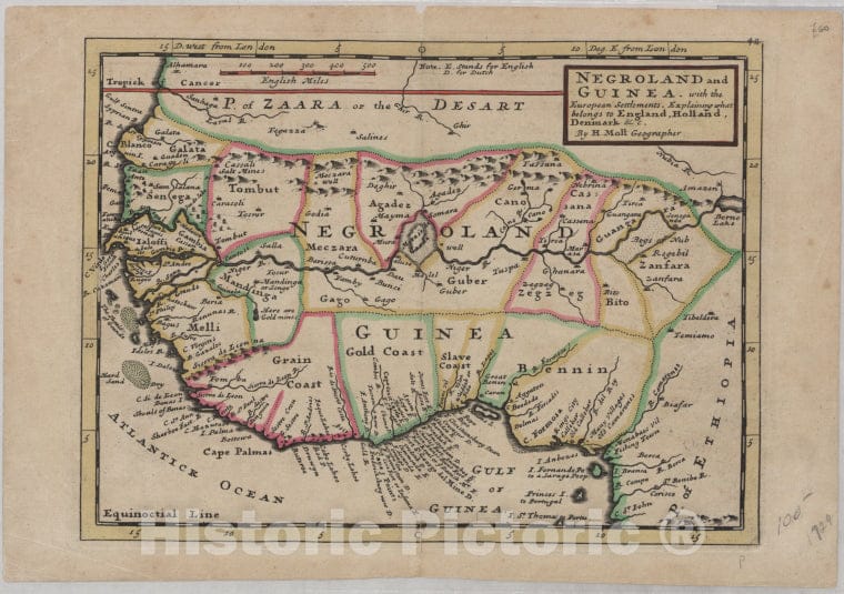 Historic Map - 1700 Benin, Carte Du Golfe De Benin Et Partie De La Cate De Guinee, Depuis La Riv. De Volta Jusquau C. Formosa: Dressee Sur Les Journ - Vintage Wall Art