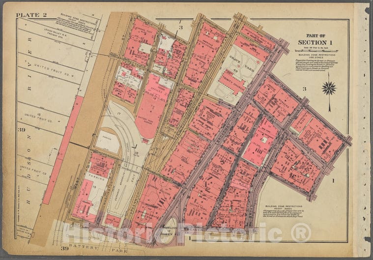 Historic 1955 Map - Plate 2, Part Of Section 1: [Bounded By Carlisle Street, Greenwi - Vintage Wall Art