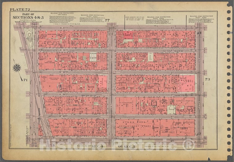 Historic 1955 Map - Plate 72, Part Of Sections 4 & 5: [Bounded By W. 47Th Street, Fi - Vintage Wall Art