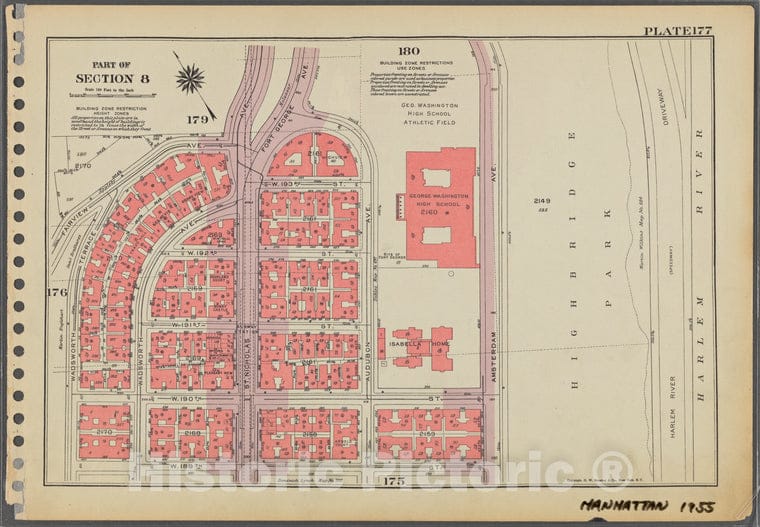 Historic 1955 Map - Plate 177, Part Of Section 8: [Bounded By Fairview Avenue, St. N - Vintage Wall Art