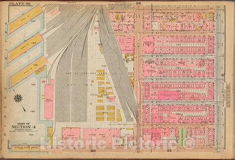 Historic 1921 Map - Plate 86: [Bounded By W. 65Th Street, Amsterdam Avenue, W. 59Th - Vintage Wall Art