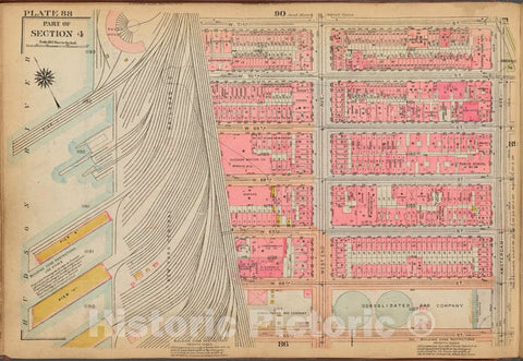 Historic 1921 Map - Plate 88: [Bounded By W. 71St Street, Amsterdam Avenue, W. 65Th - Vintage Wall Art