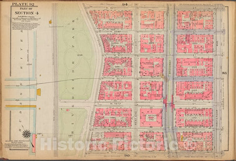 Historic 1921 Map - Plate 92: [Bounded By W. 83Rd Street, Amsterdam Avenue, W. 77Th - Vintage Wall Art