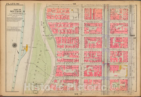 Historic 1921 Map - Plate 96: [Bounded By W. 95Th Street, Amsterdam Avenue, W. 89Th - Vintage Wall Art