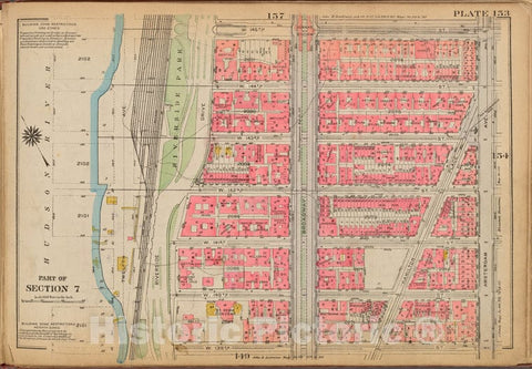 Historic 1921 Map - Plate 153: [Bounded By W. 145Th Street, Amsterdam Avenue, W. 139 - Vintage Wall Art