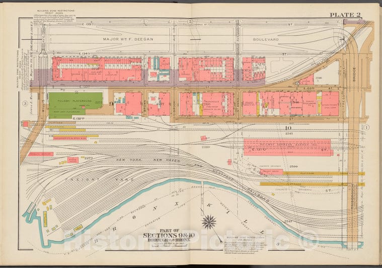 Historic 1942 Map - Double Page Plate No. 2, Part Of Sections 9 & 10, Borough Of The - Vintage Wall Art