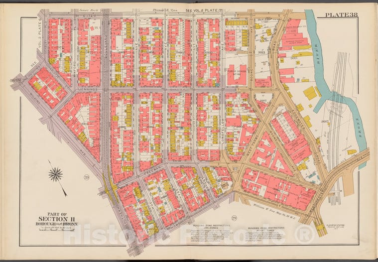 Historic 1942 Map - Double Page Plate No. 38, Part Of Section 11, Borough Of The Bro - Vintage Wall Art