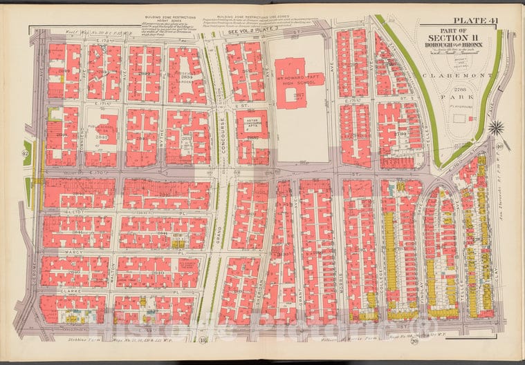Historic 1942 Map - Double Page Plate No. 41, Part Of Section 11, Borough Of The Bro - Vintage Wall Art