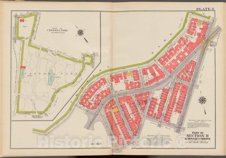 Historic 1938 Map - Double Page Plate No. 6, Part Of Section 11, Borough Of The Bron - Vintage Wall Art