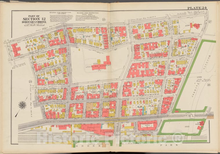 Historic 1938 Map - Double Page Plate No. 24, Part Of Section 12, Borough Of The Bro - Vintage Wall Art