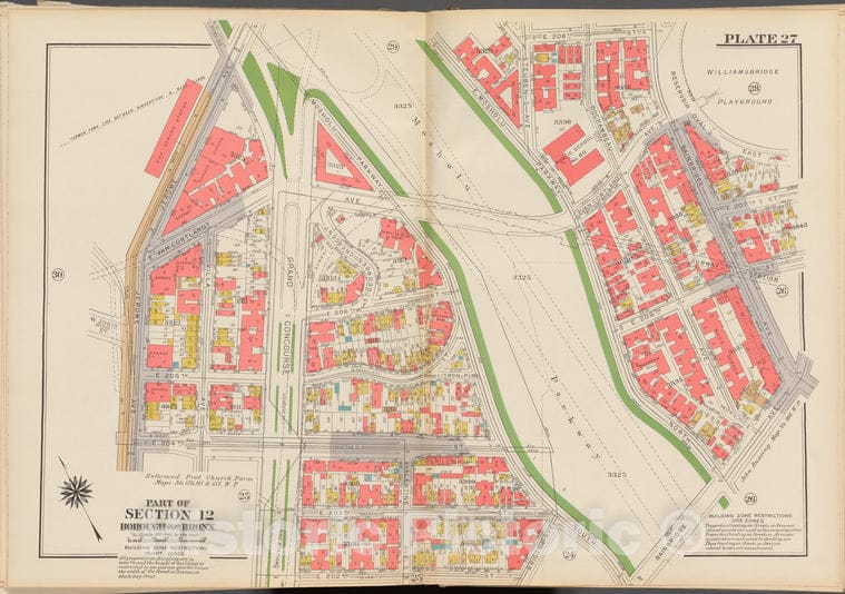 Historic 1938 Map - Double Page Plate No. 27, Part Of Section 12, Borough Of The Bro - Vintage Wall Art