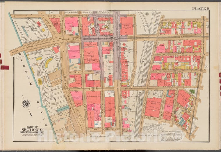 Historic 1942 Map - Double Page Plate 9, Part Of Section 9, Borough Of The Bronx: [B - Vintage Wall Art, V2