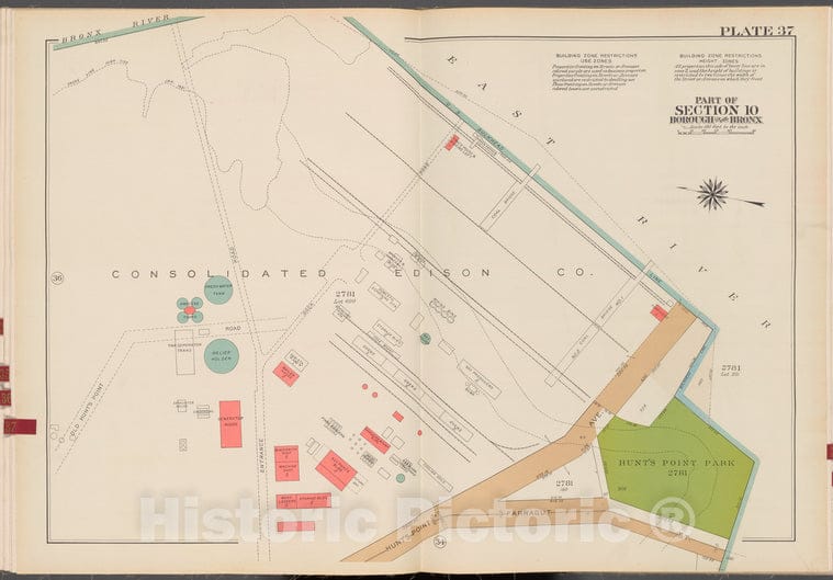 Historic 1942 Map - Double Page Plate No. 37, Part Of Section 10, Borough Of The Bro - Vintage Wall Art, V2