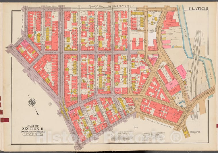 Historic 1942 Map - Double Page Plate No. 38, Part Of Section 11, Borough Of The Bro - Vintage Wall Art, v2