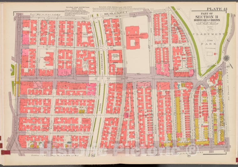 Historic 1942 Map - Double Page Plate No. 41, Part Of Section 11, Borough Of The Bro - Vintage Wall Art, V2