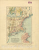 Historical Map, The Colonies in 1660, New England and New Netherland Showing Extent and Dates of Settlement, Vintage Wall Art