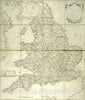 Historical Map, 1783 England and Wales accurately delineated from the latest surveys, Vintage Wall Art