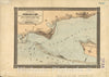 Historical Map, 1860-1869 A Correct map of Pensacola Bay Showing Topography of The Coast, Fort Pickens, U.S. Navy Yard, Vintage Wall Art