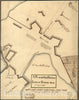 Historical Map, A Plan oe [i.e. of] The British Lines on Boston Neck in August 1775, Vintage Wall Art
