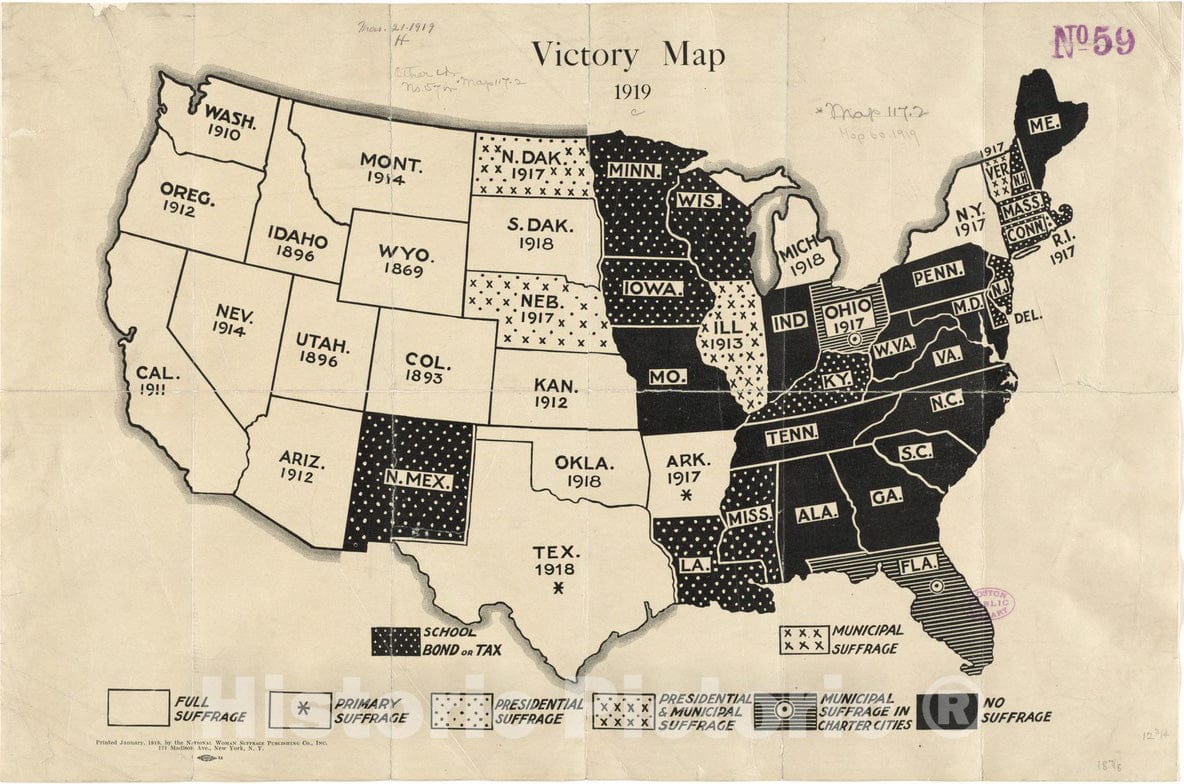 Historical Map, 1919 Victory map 1919, Vintage Wall Art