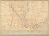 Historical Map, 1891 Post Route map of The State of Louisiana with Adjacent Parts of Mississippi, Arkansas, and Texas Showing Post Offices, Vintage Wall Art