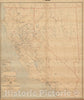 Historical Map, 1889 Post Route map of The States of California and Nevada with Adjacent Parts of Oregon, Idaho, Utah, Arizona and of The Republic of Mexico, Vintage Wall Art