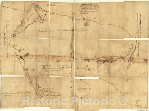 Historical Map, 1781 Map of Queens Village or Lloyd Neck in Queens County on The North Side of Long Island in The Province (Now State) of New York. Situated Near, Vintage Wall Art