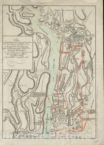 Historical Map, 1777 Plan von den operationen der Koeniglichen Armee Unter dem General Sir William Howe : in Neuyorck und Ost-NeujerseyIË† gegen die Americaner, Vintage Wall Art