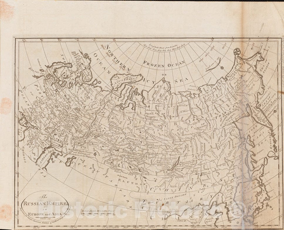 Historical Map, 1800 The Russian Empire, in Europe and Asia, Vintage Wall Art