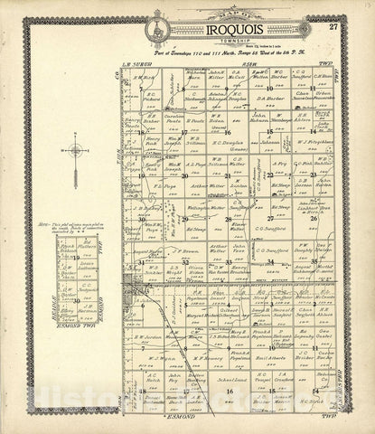 Historic 1909 Map - Standard Atlas of Kingsbury County, South Dakota - Unitied States Land Surveys