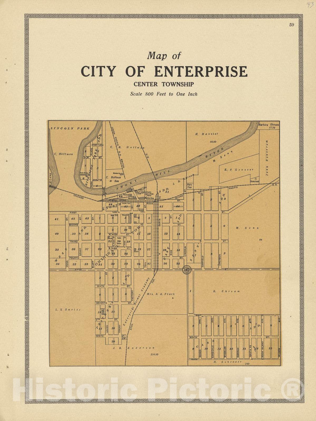 Historic 1909 Map - Plat Book and Complete Survey of Dickinson County ...