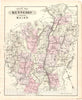 Historic 1887 Map - Colby's Atlas of The State of Maine - Map of Kennebec County Maine