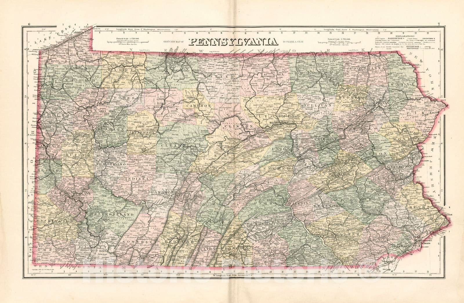 Historic 1891 Map - Atlas of Bucks Co, Penna. - Pennsylvania - Atlas of Bucks County, Pennsylvania