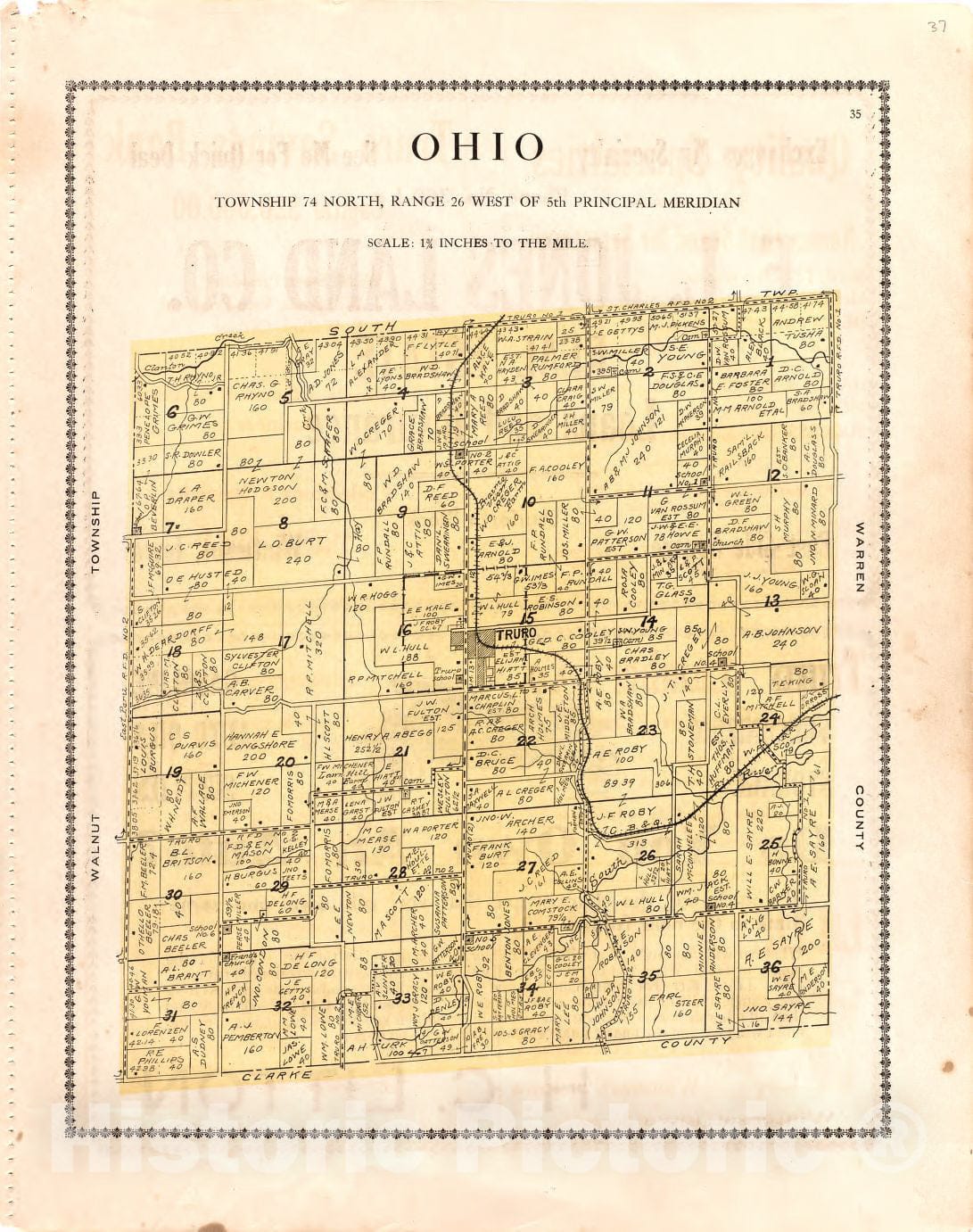 Historic 1912 Map - Atlas of Madison County, Iowa - Ohio - Madison County Atlas