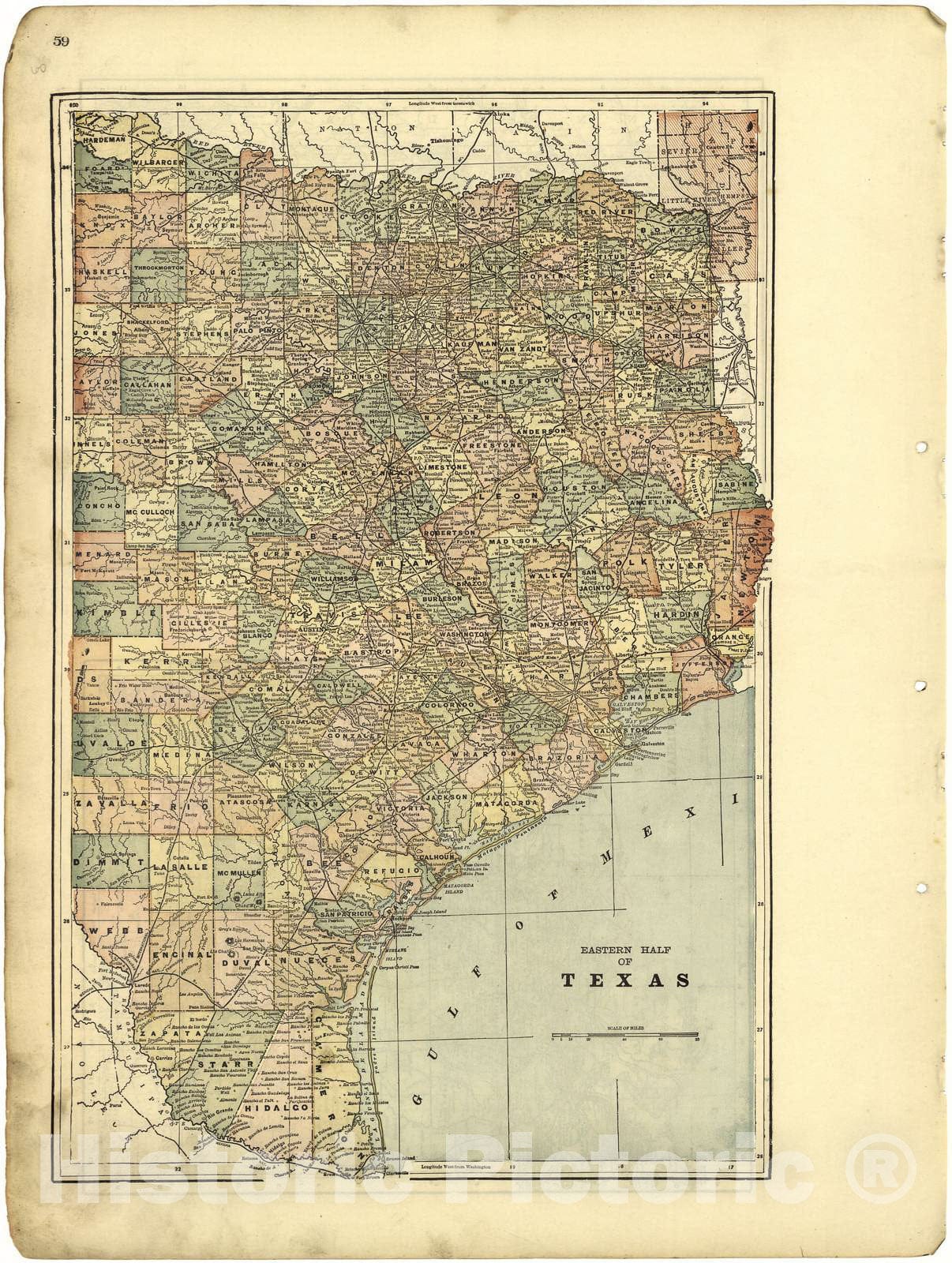 Historic 1896 Map - Riddell's Greene County Atlas, 1896. - Eastern Half of Texas - Riddell's Atlas of Greene County, Ohio :