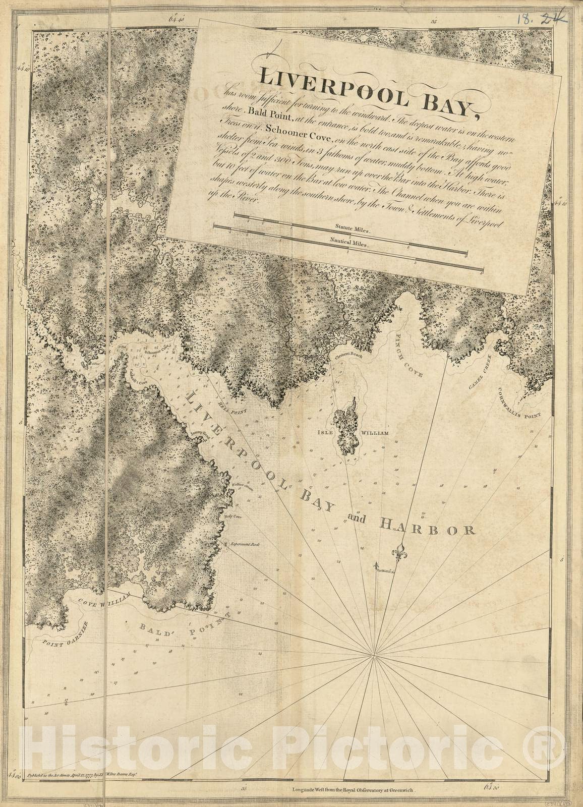 Historic 1800 Map - The Atlantic Neptune - Liverpool Bay