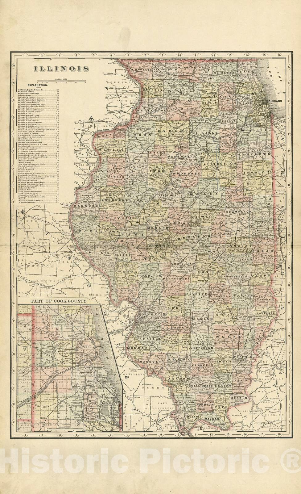 Historic 1893 Map - Plat Book of Douglas Co, Illinois - Illinois - Plat Book of Douglas County, Illinois