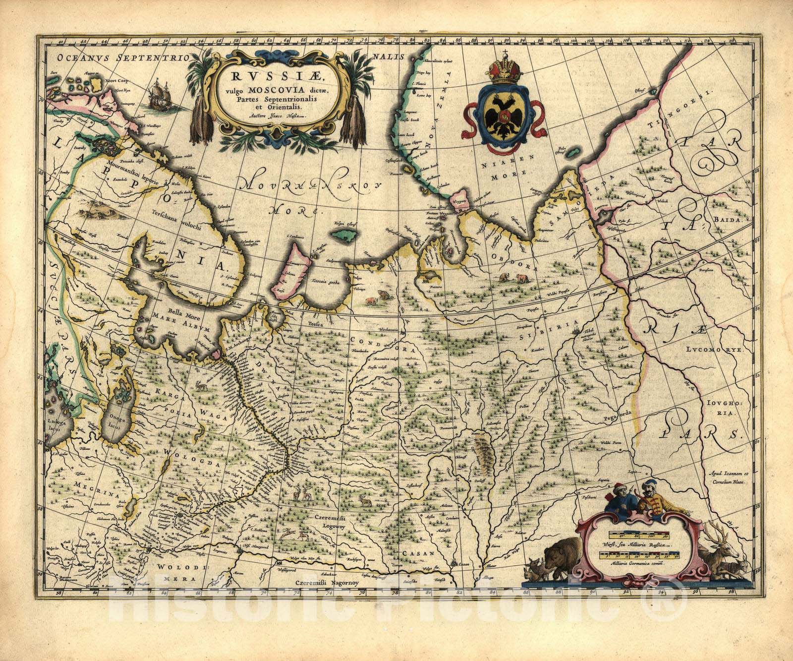 Historic 1647 Map - Le Theatre du Monde, ou, Novvel Atlas - Northern and Eastern Russia - Novvel Atlas
