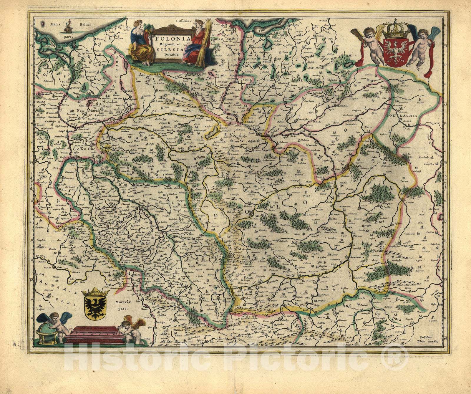 Historic 1647 Map - Le Theatre du Monde, ou, Novvel Atlas - Poland and Duchy of Silesia - Novvel Atlas